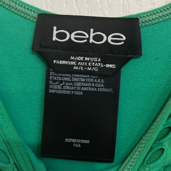 Green Bodycon Bebe Dress NWT - Picture 2 of 6